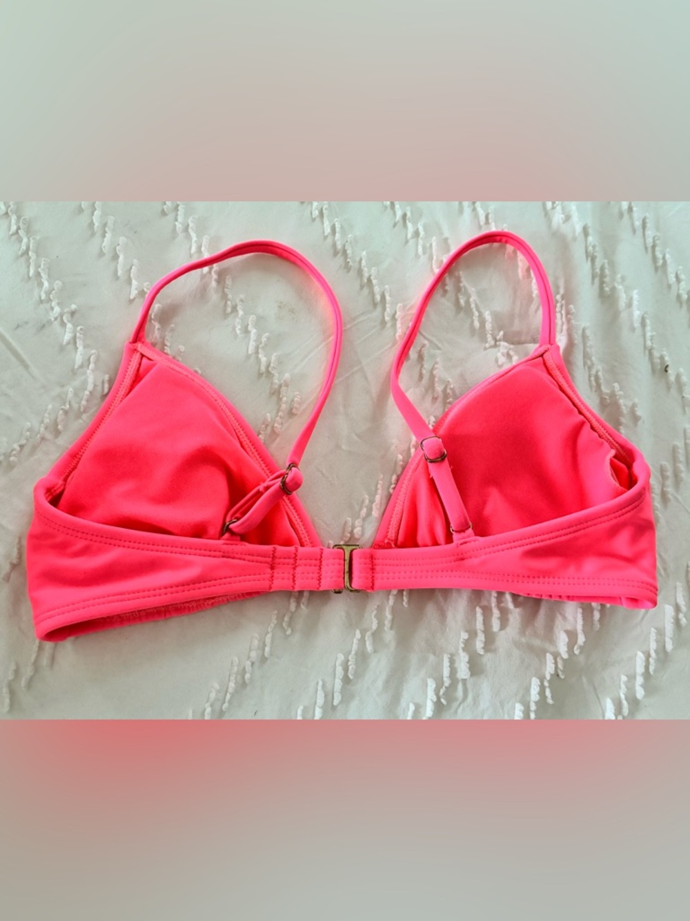 Bikini top Striped High-Neck Bralette & Neon Pink Triangle Bikini Top medium - Picture 6 of 7